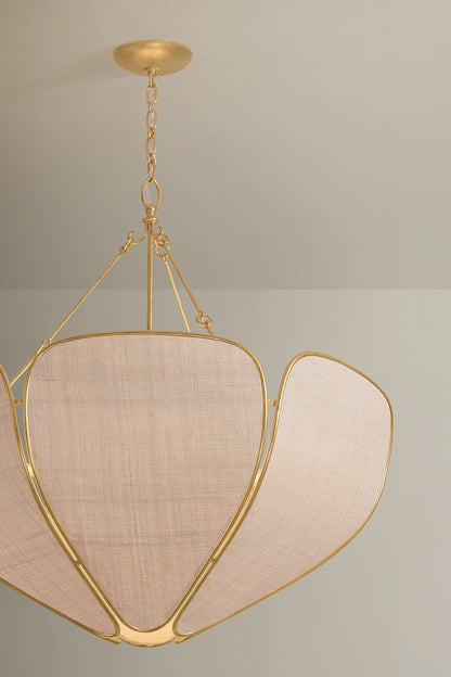 Hudson Valley Bayville 6-Light Pendant in Vintage Gold Leaf, room setting 1