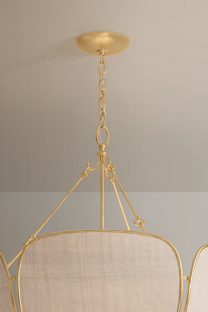 Hudson Valley Bayville 6-Light Pendant in Vintage Gold Leaf, room setting 2