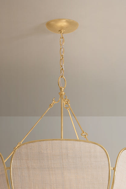 Hudson Valley Bayville 6-Light Pendant in Vintage Gold Leaf, room setting 2