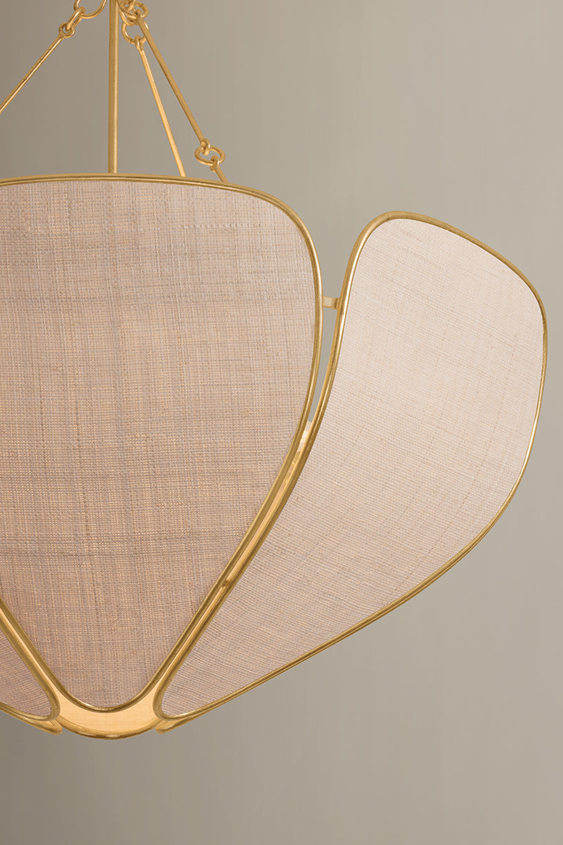 Hudson Valley Bayville 6-Light Pendant in Vintage Gold Leaf, room setting 3