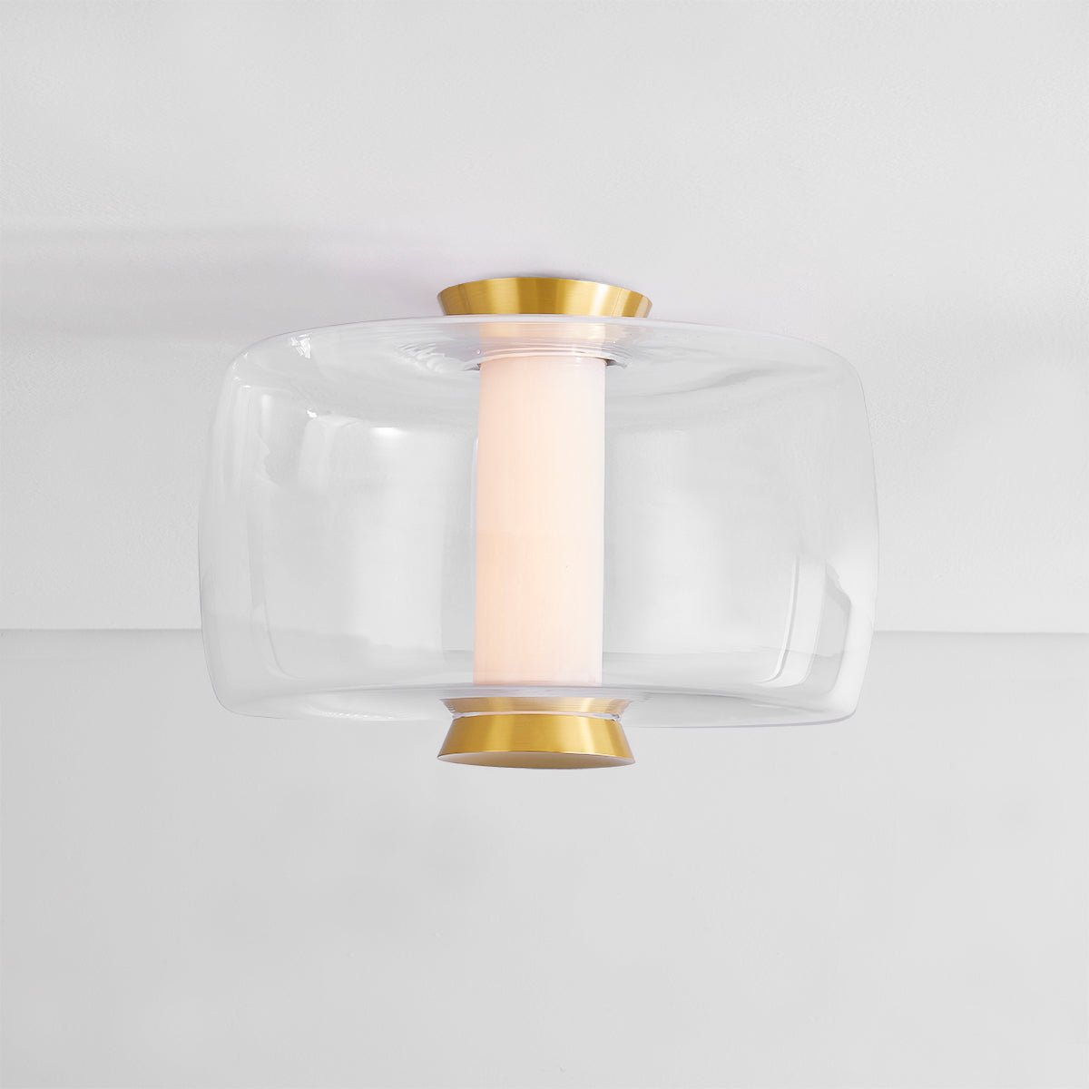 Hudson Valley Beau Flush Mount in Aged Brass, alternate view 2