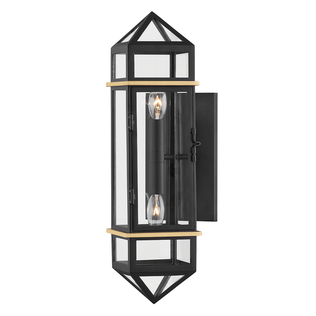 Hudson Valley Bedford Hills 2-Light Wall Sconce Aged Brass/Black