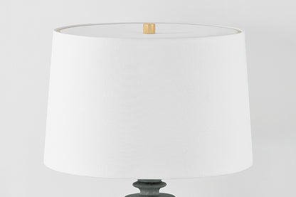 Hudson Valley Bellmawr Table Lamp in Aged Brass, room setting 1