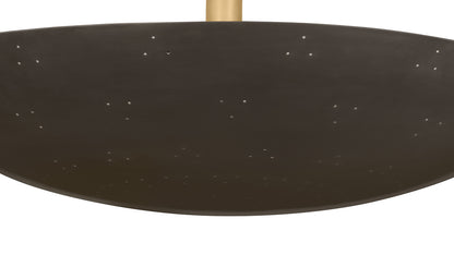 Hudson Valley Bern 28" 3-Light Flush Mount in Vintage Brass / Bronze, room setting 1