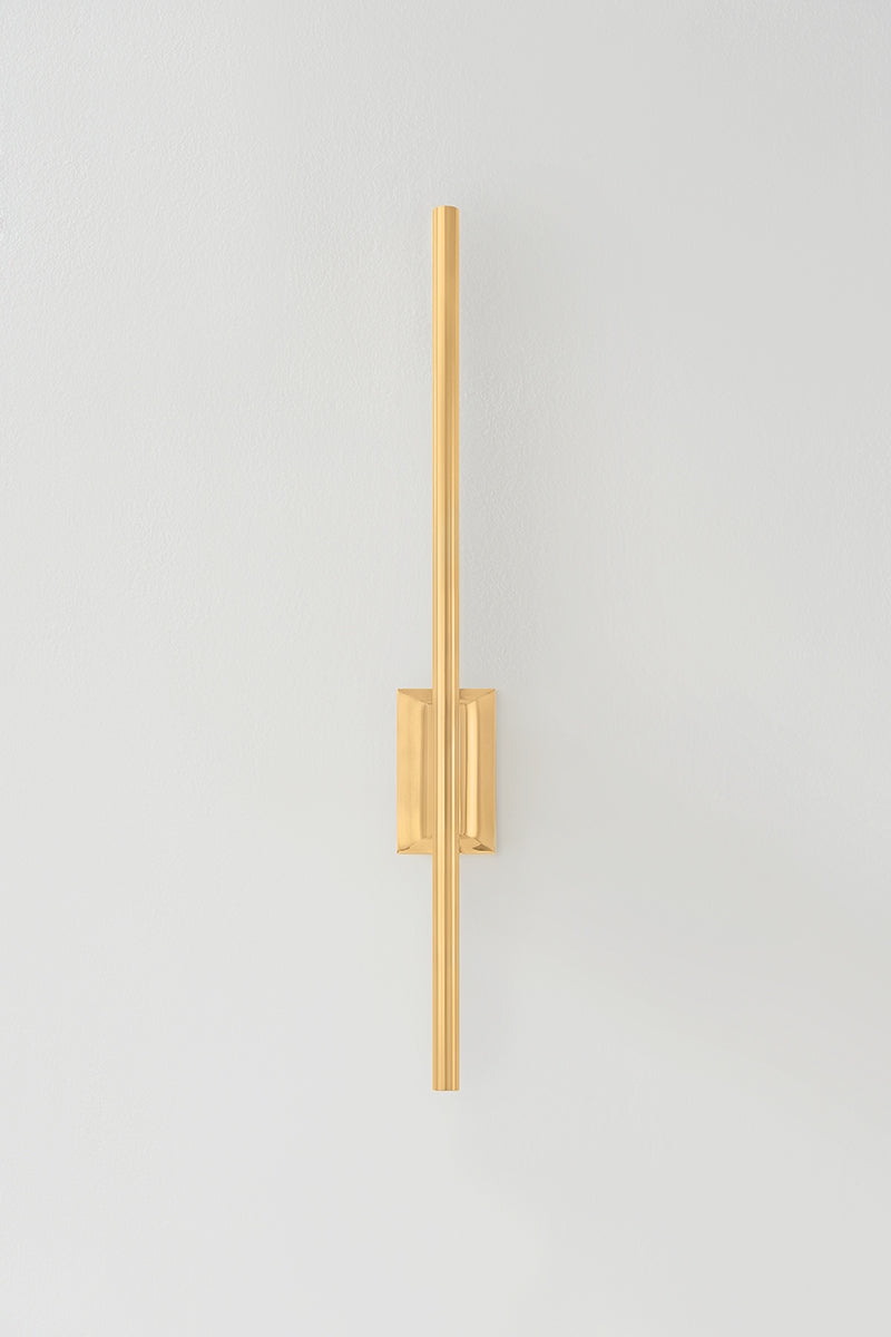 Hudson Valley Bernard Wall Sconce in Aged Brass, room setting 1