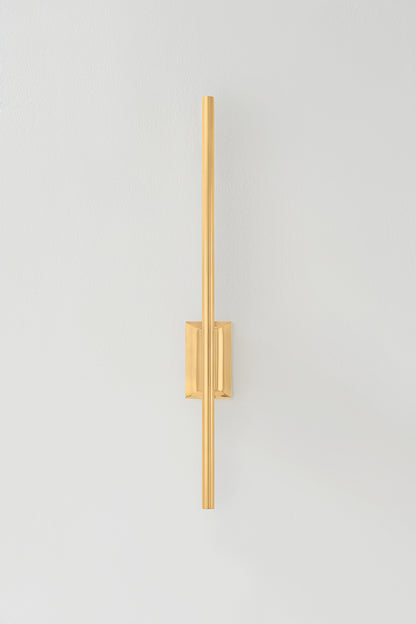 Hudson Valley Bernard Wall Sconce in Aged Brass, room setting 1