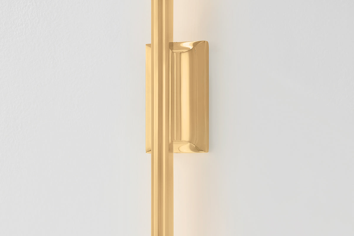Hudson Valley Bernard Wall Sconce in Aged Brass, room setting 2