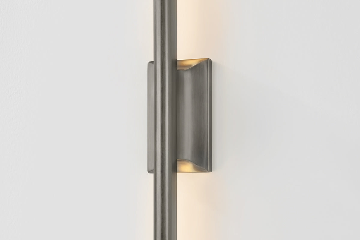 Hudson Valley Bernard Wall Sconce in Vintage Pewter, room setting 2