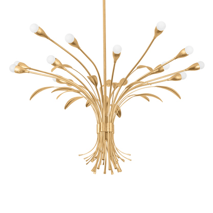 Hudson Valley Bilston 15-Light Chandelier Vintage Gold Leaf