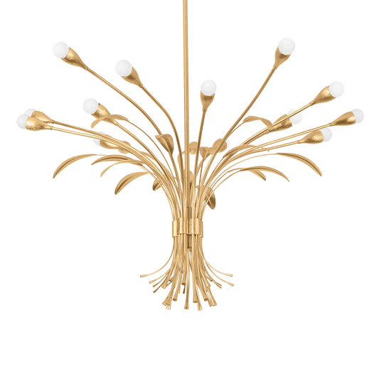 Hudson Valley Bilston 15-Light Chandelier Vintage Gold Leaf