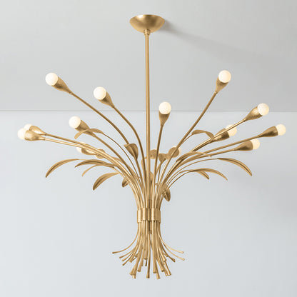 Hudson Valley Bilston 15-Light Chandelier in Vintage Gold Leaf, alternate view 1