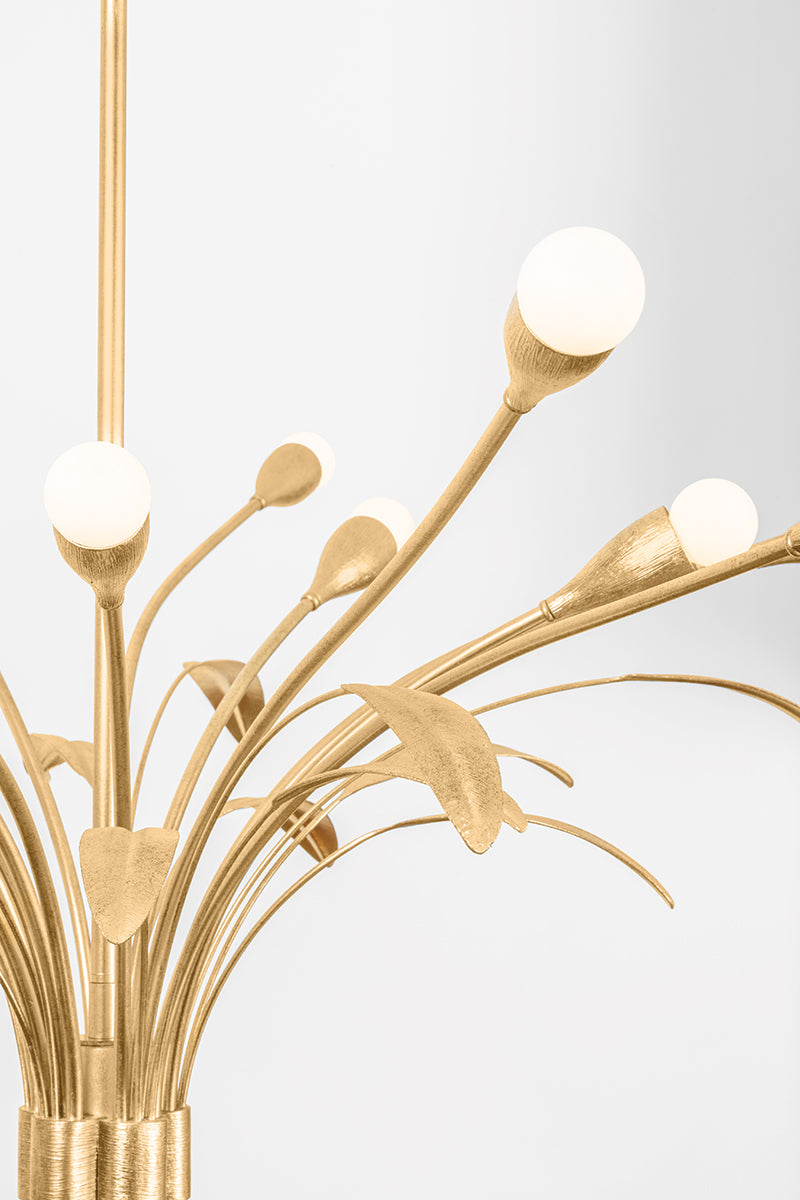Hudson Valley Bilston 15-Light Chandelier in Vintage Gold Leaf, room setting 3
