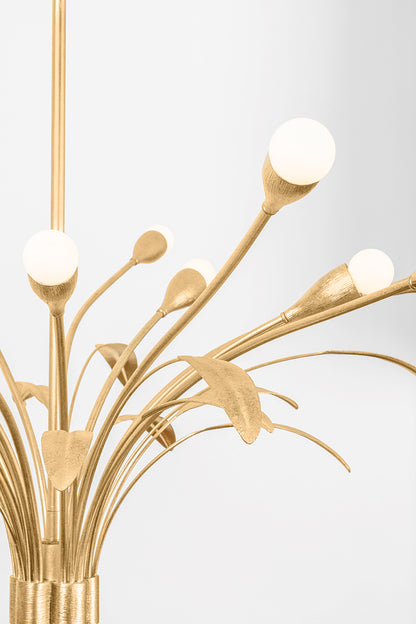 Hudson Valley Bilston 15-Light Chandelier in Vintage Gold Leaf, room setting 3