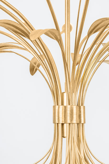 Hudson Valley Bilston 15-Light Chandelier in Vintage Gold Leaf, room setting 4