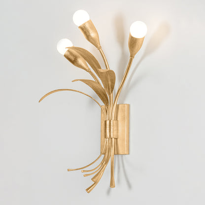 Hudson Valley Bilston 3-Light Wall Sconce in Vintage Gold Leaf, alternate view 1