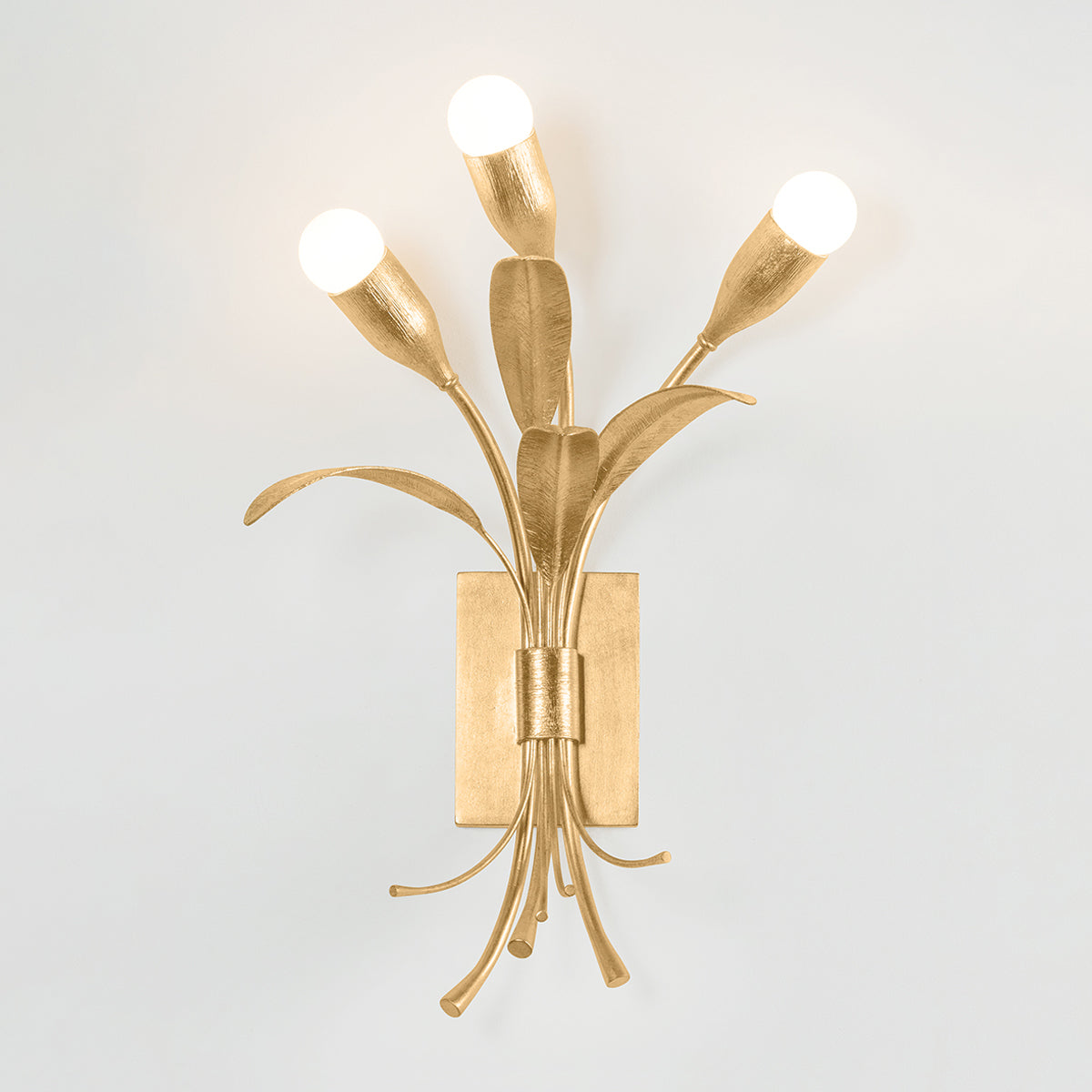 Hudson Valley Bilston 3-Light Wall Sconce in Vintage Gold Leaf, alternate view 3