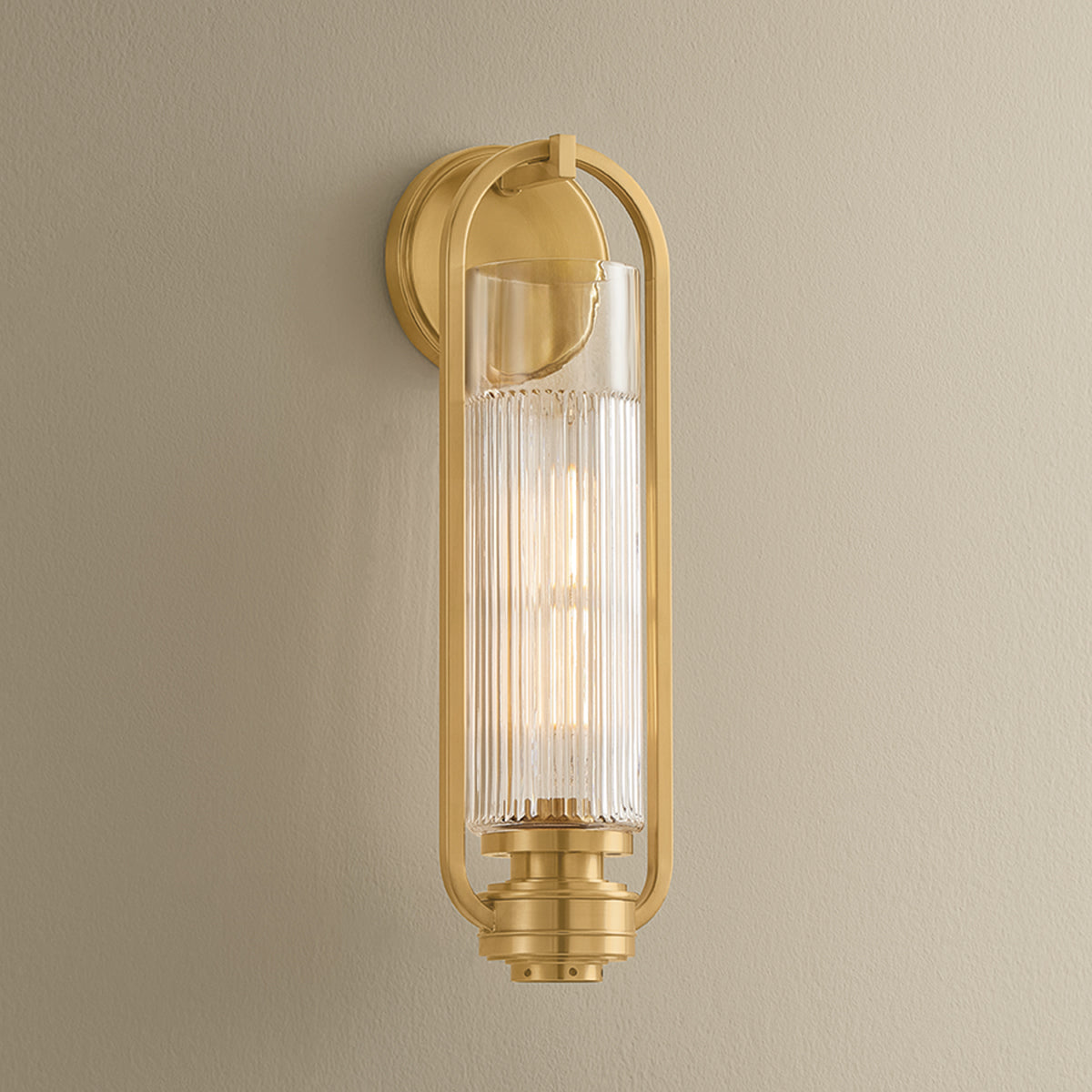 Hudson Valley Binnewater Wall Sconce in Aged Brass, alternate view 2