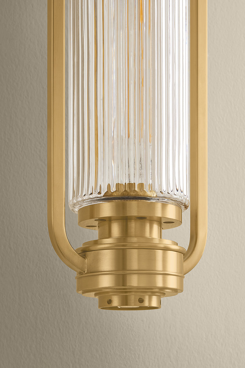 Hudson Valley Binnewater Wall Sconce in Aged Brass, room setting 2