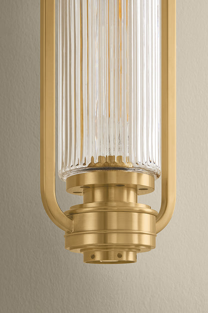 Hudson Valley Binnewater Wall Sconce in Aged Brass, room setting 2