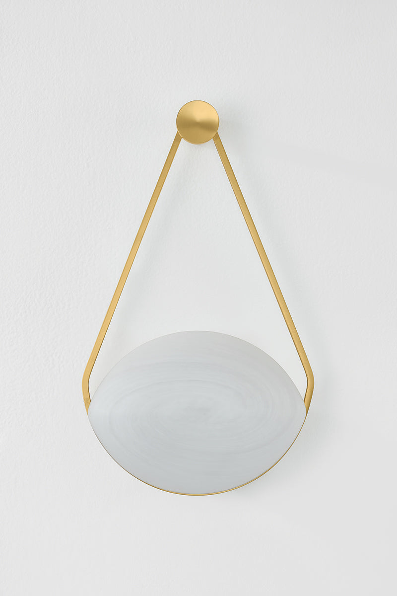 Hudson Valley Blaina Wall Sconce in Aged Brass, room setting 1