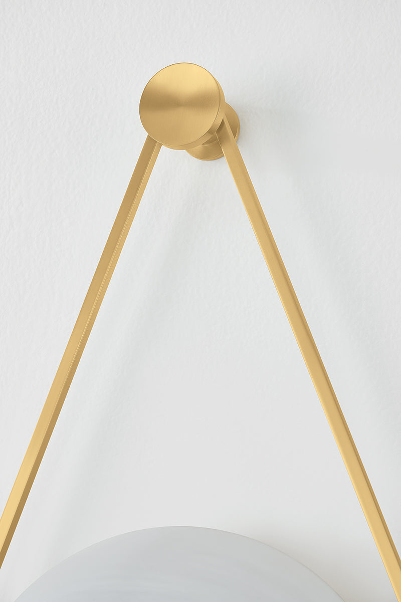 Hudson Valley Blaina Wall Sconce in Aged Brass, room setting 2