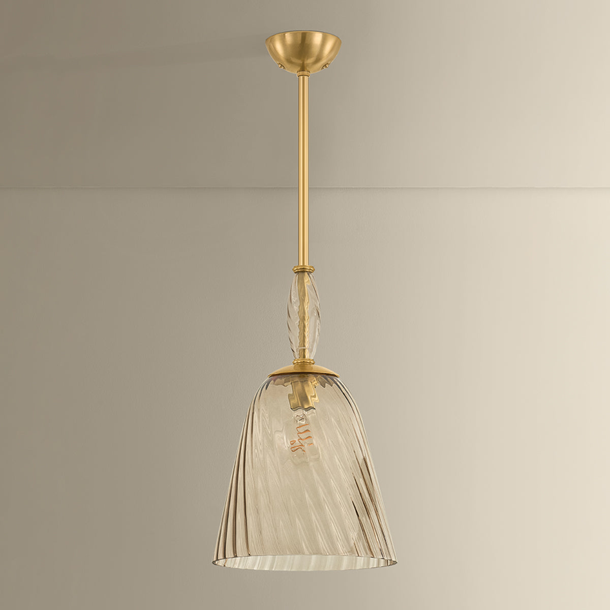 Hudson Valley Bleecker 11" Pendant in Aged Brass, alternate view 1