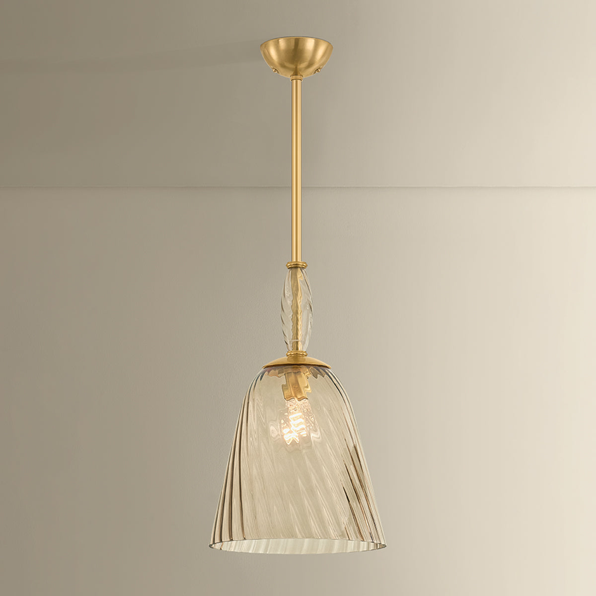Hudson Valley Bleecker 11" Pendant in Aged Brass, alternate view 2