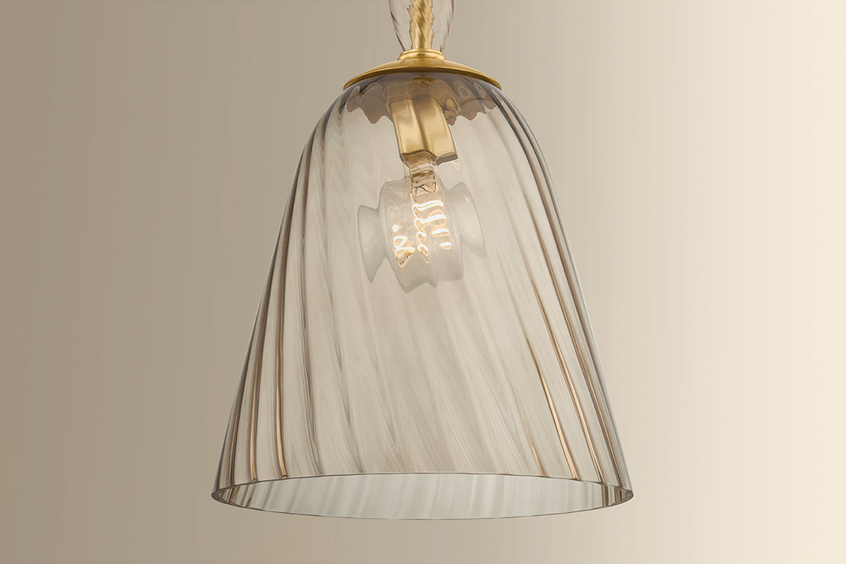 Hudson Valley Bleecker 11" Pendant in Aged Brass, room setting 3