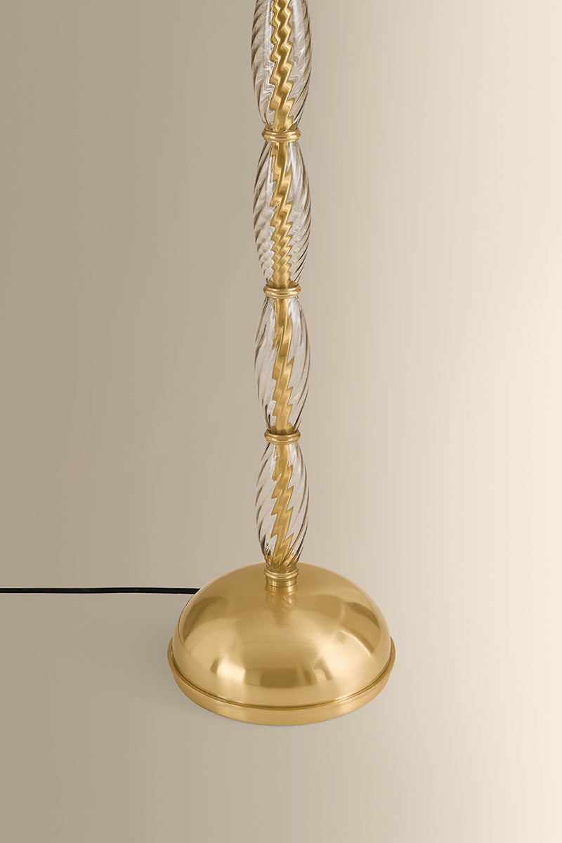 Hudson Valley Bleecker Floor Lamp Aged Brass detail view 1