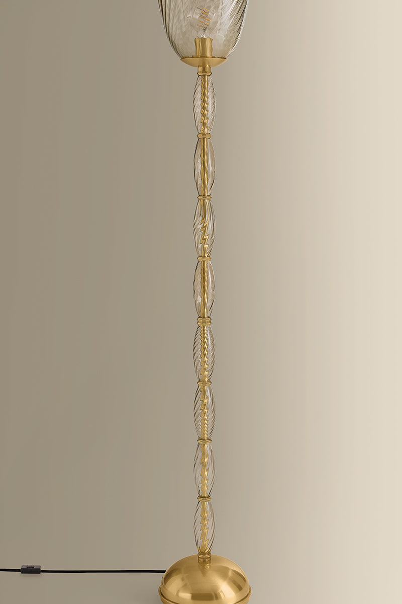 Hudson Valley Bleecker Floor Lamp Aged Brass detail view 3