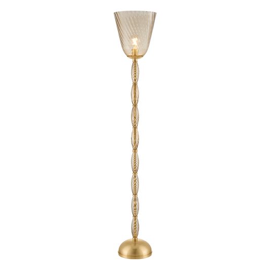 Hudson Valley Bleecker Floor Lamp Aged Brass