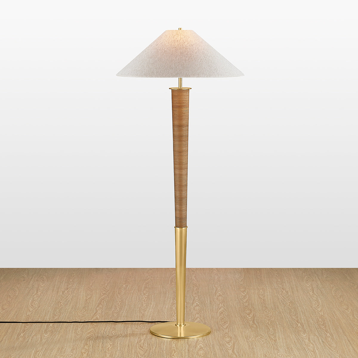 Hudson Valley Bohicket Floor Lamp in Aged Brass, alternate view 2