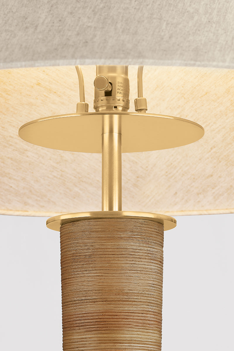 Hudson Valley Bohicket Floor Lamp in Aged Brass, room setting 1