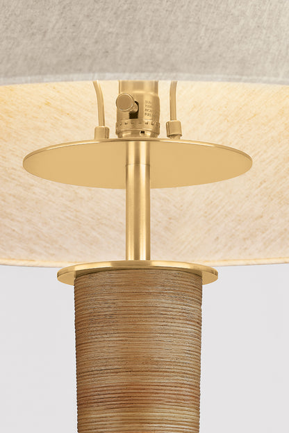Hudson Valley Bohicket Floor Lamp in Aged Brass, room setting 1
