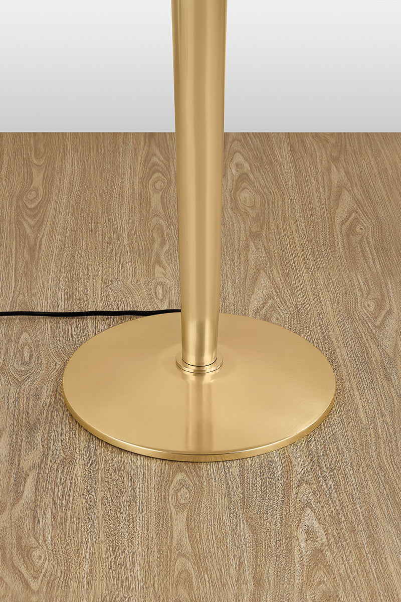 Hudson Valley Bohicket Floor Lamp in Aged Brass, room setting 4