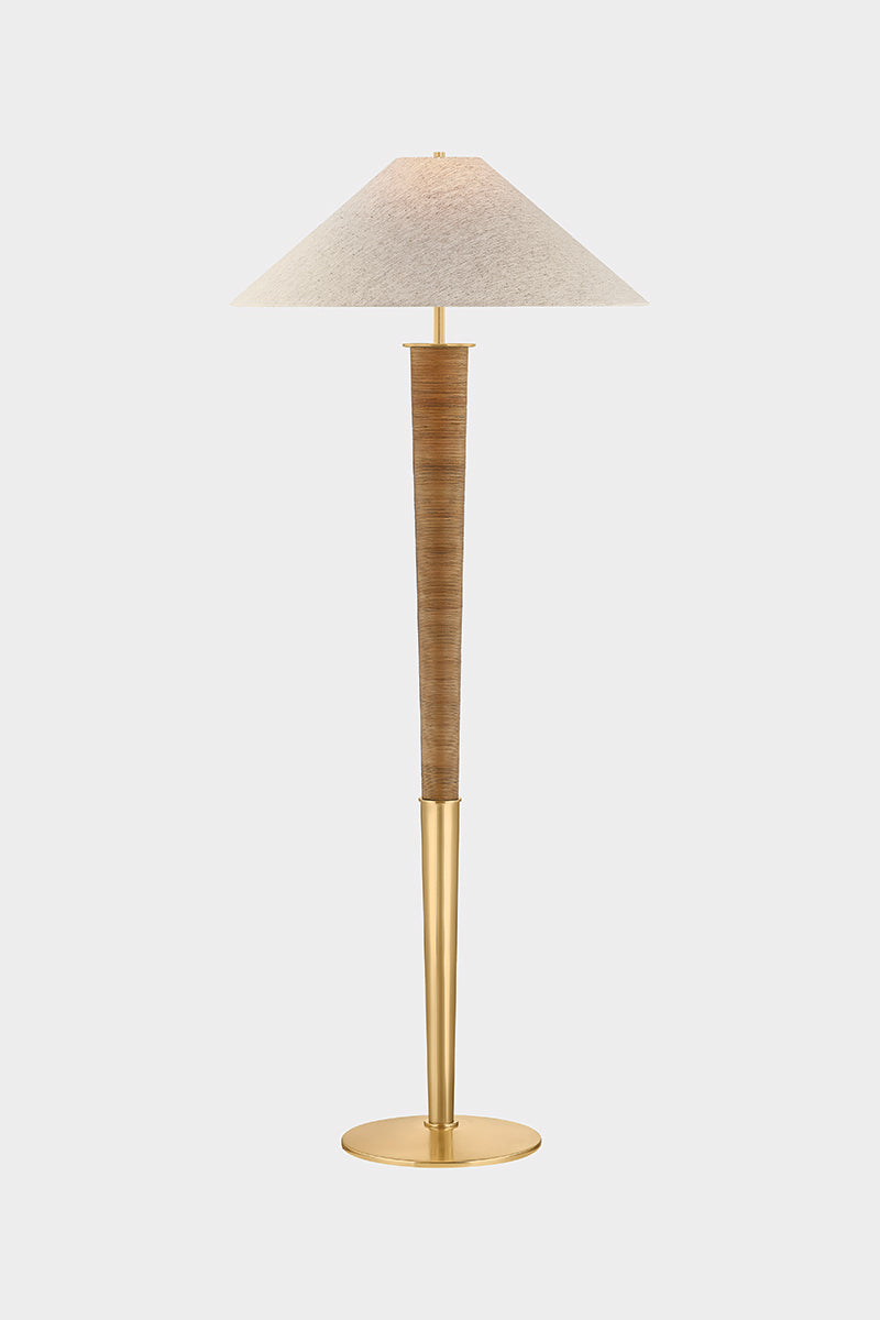Hudson Valley Bohicket Floor Lamp in Aged Brass, room setting 5