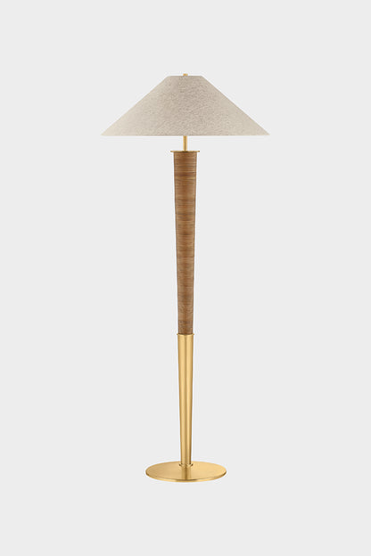 Hudson Valley Bohicket Floor Lamp in Aged Brass, room setting 6