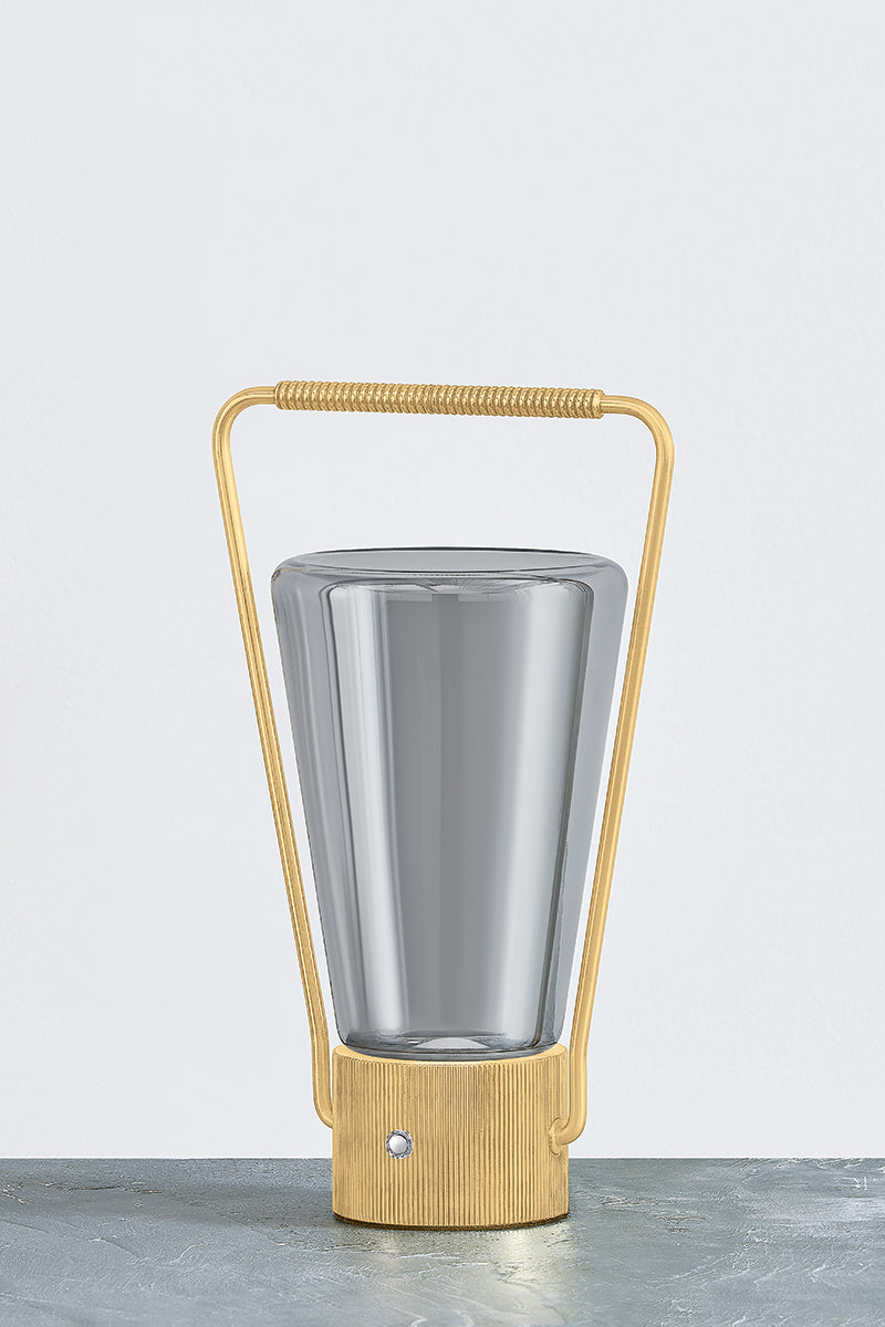 Hudson Valley Booker Table Lamp in Aged Brass, room setting 1