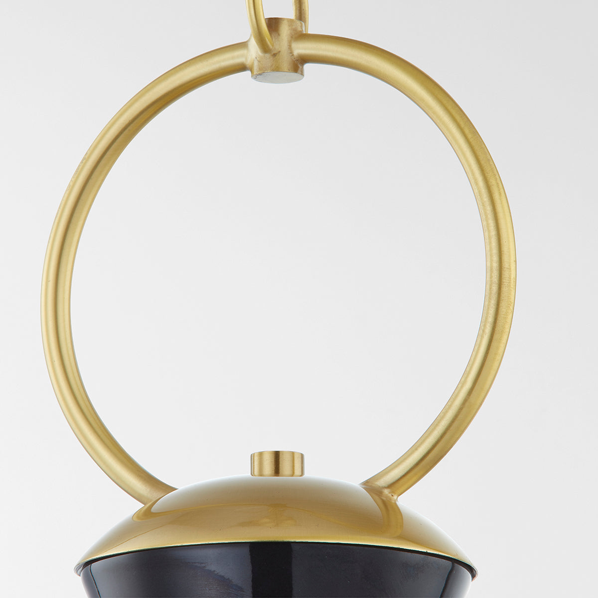 Hudson Valley Borden Pendant in Aged Brass / Ceramic Gloss Mink, alternate view 1
