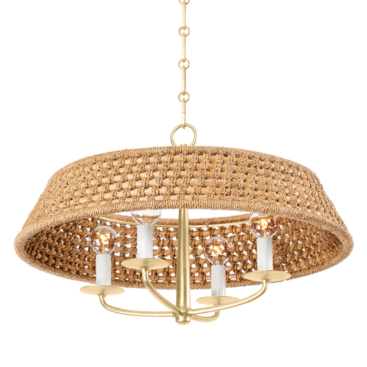 Hudson Valley Bradley 4-Light Chandelier Vintage Gold Leaf