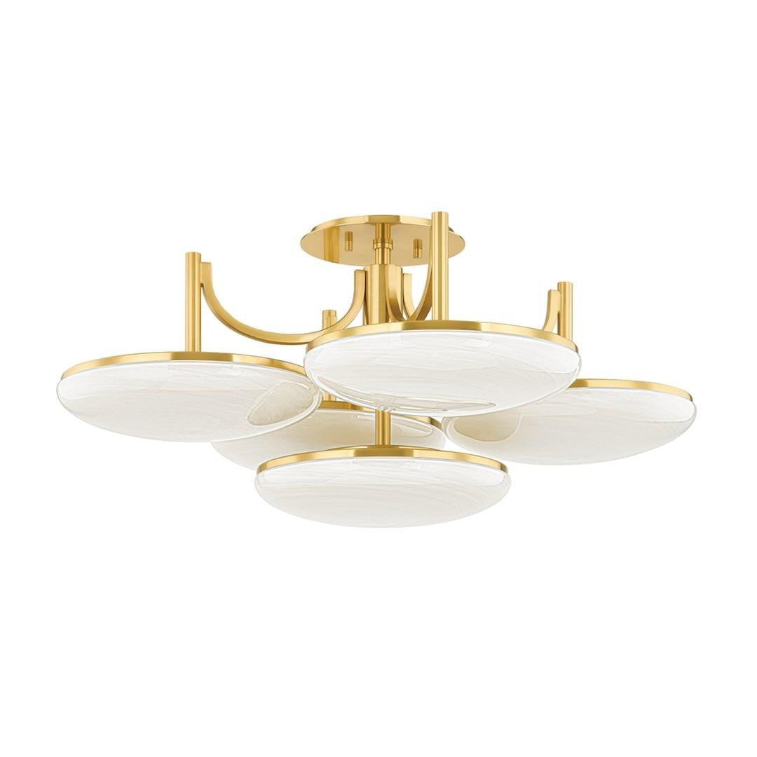 Hudson Valley Bregman Semi-Flush Mount Aged Brass