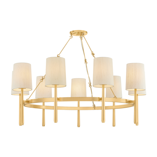 Hudson Valley Bridgeton 9-Light Chandelier Aged Brass