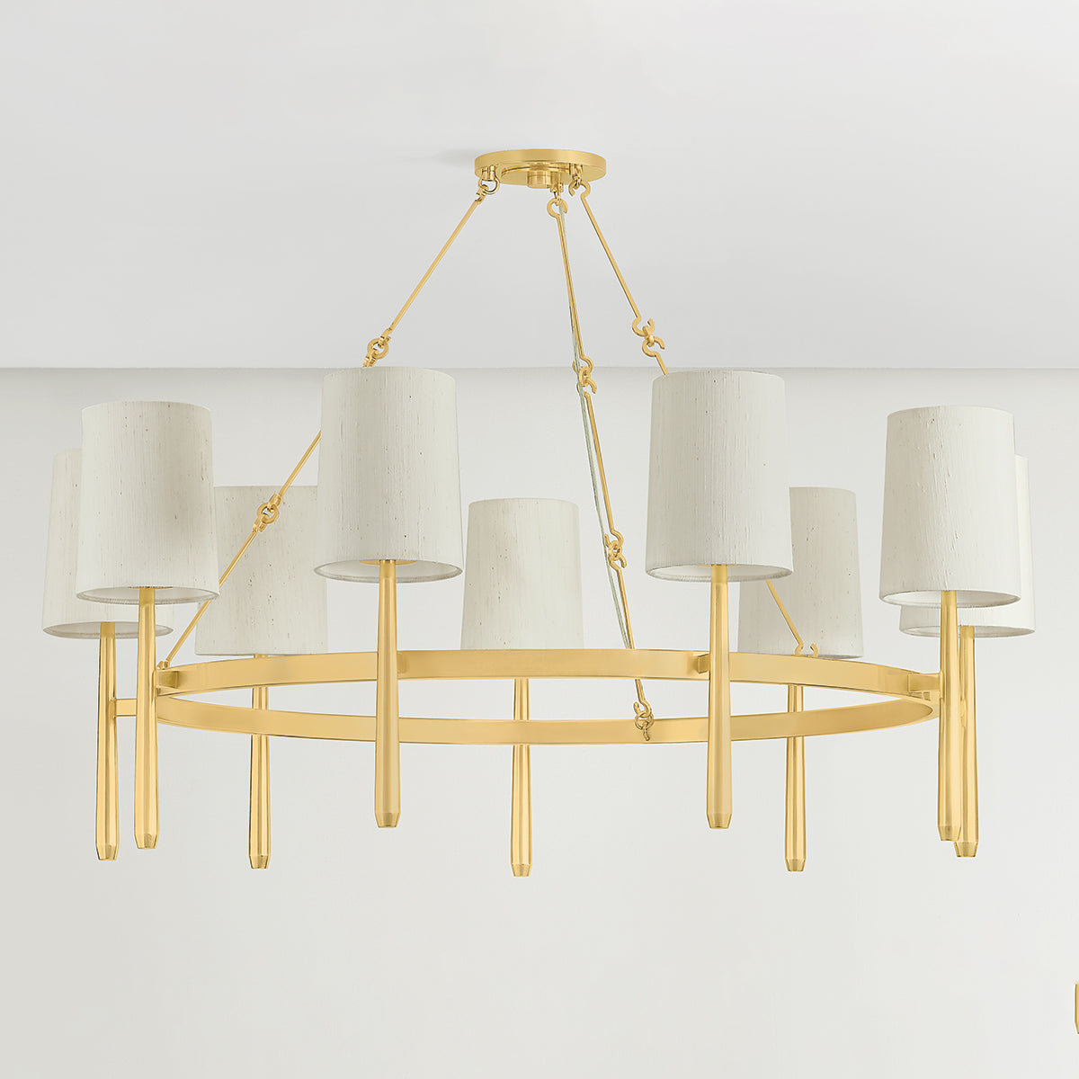 Hudson Valley Bridgeton 9-Light Chandelier in Aged Brass, alternate view 1