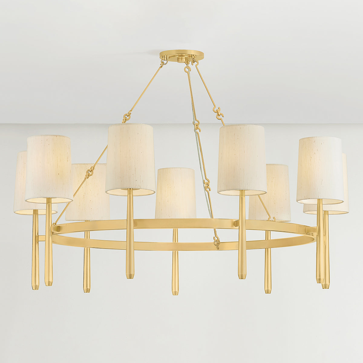 Hudson Valley Bridgeton 9-Light Chandelier in Aged Brass, alternate view 2