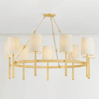 Hudson Valley Bridgeton 9-Light Chandelier in Aged Brass, alternate view 2