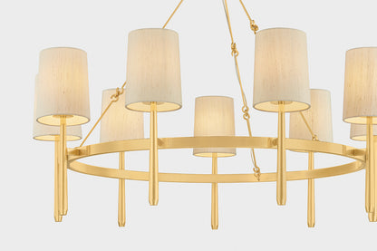 Hudson Valley Bridgeton 9-Light Chandelier in Aged Brass, room setting 2