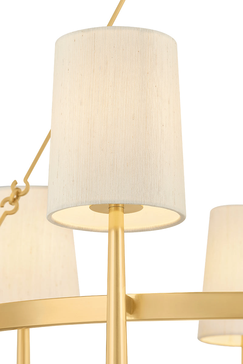 Hudson Valley Bridgeton 9-Light Chandelier in Aged Brass, room setting 4