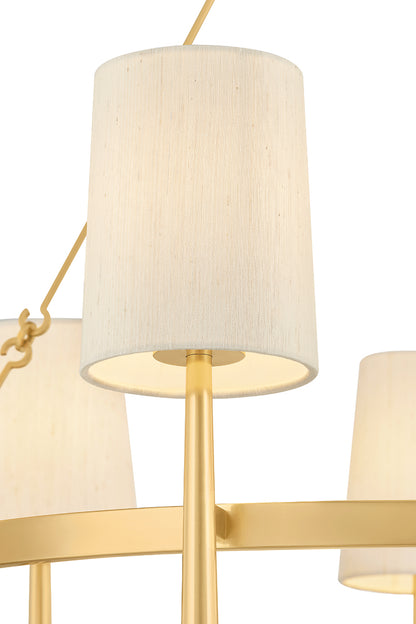 Hudson Valley Bridgeton 9-Light Chandelier in Aged Brass, room setting 4