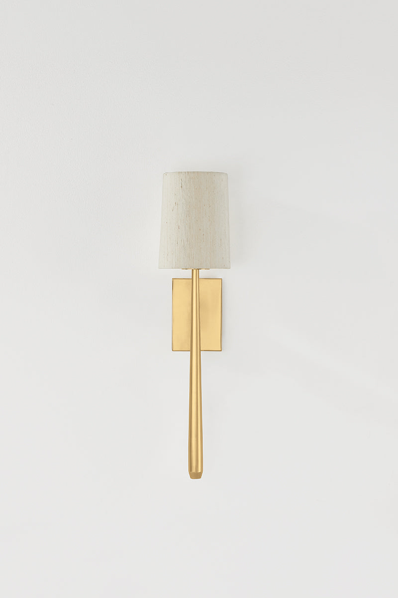 Hudson Valley Bridgeton Wall Sconce in Aged Brass, room setting 1