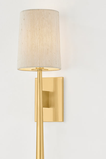 Hudson Valley Bridgeton Wall Sconce in Aged Brass, room setting 2